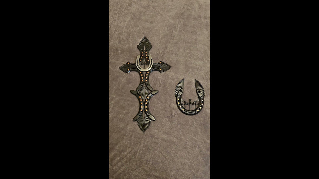 Heritage Cross & Winged Horseshoe Wall Hang Combo