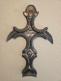 Eventer Horseshoe Fishing Cross — Raw Steel Finish (19" × 12")