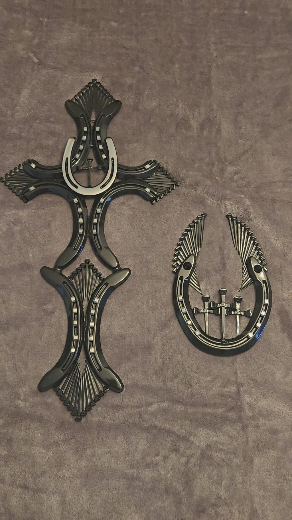 Heritage Cross & Winged Horseshoe Wall Hang Combo