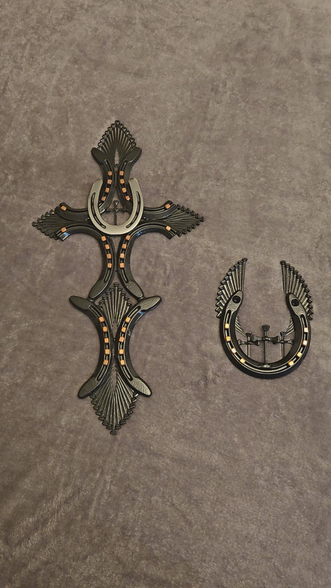 Heritage Cross & Winged Horseshoe Wall Hang Combo
